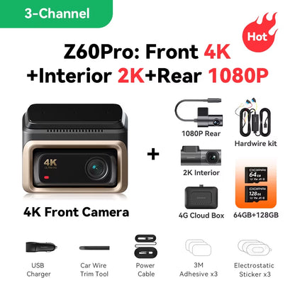 2025 New  Z60 Pro 4K Dash Cam Auto Dashcam Front GPS Car Camera for SONY Sensor Wifi ADAS Night Vision DVR Video Recorder